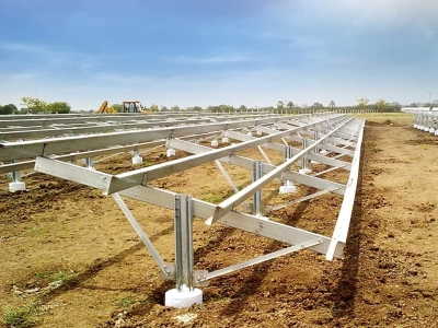 Photovoltaic structural steel i beams installation method